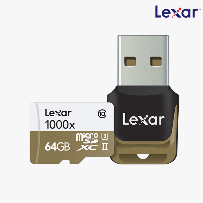 [파워캠] 국내수입정품 1000x 64GB 렉사 마이크로 SDXC 메모리 카드 [1000x 64GB Lexar Micro SDXC]