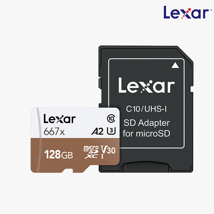 [파워캠] 국내수입정품 667x 128GB 렉사 마이크로 SDXC 메모리 카드 [667x 128GB Lexar Micro SDXC] 읽기:100MB / 쓰기:95MB