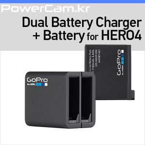 [파워캠] 고프로 HERO4 전용 듀얼차져+추가 배터리 [GoPro HERO4 Dual Battery Charger + Battery)