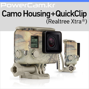 [파워캠] 고프로 히어로4/3+/3 카모 하우징+퀵클립 [GoPro HERO4/3+/3 Camo Housing + QuickClip (Realtree Xtra®)]
