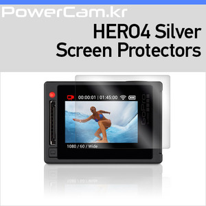 [파워캠] 히어로4 실버 스크린 보호 필름(스크린 프로텍터 3매입)  [HERO4 Silver Screen Protector]